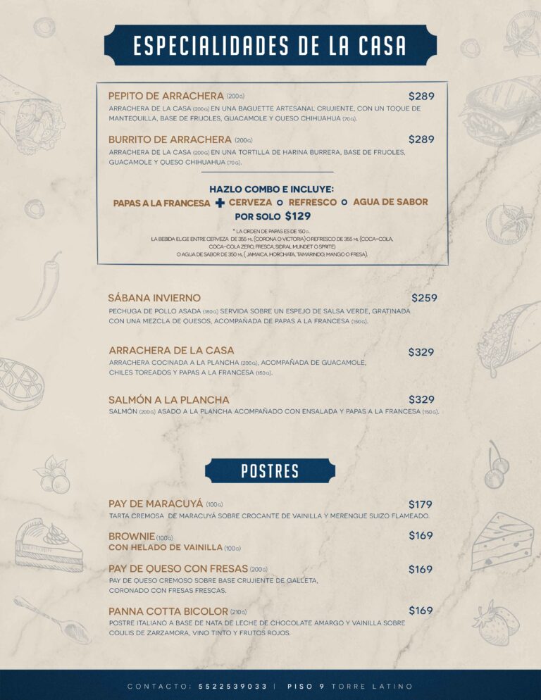 Terraza 56 - Menú - Especialidades de la casa